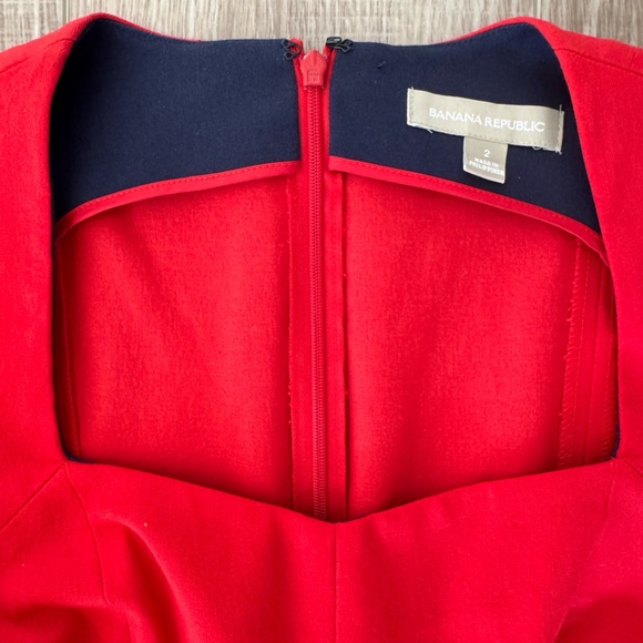 Banana Republic Sloan square neck red dress, size 2, NWOT - Picture 4 of 8